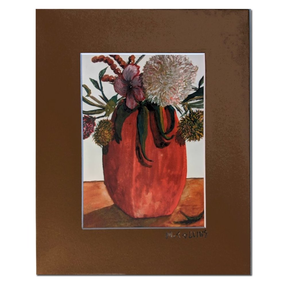 Still Life Signed Art Print Floral Flowers Vase
